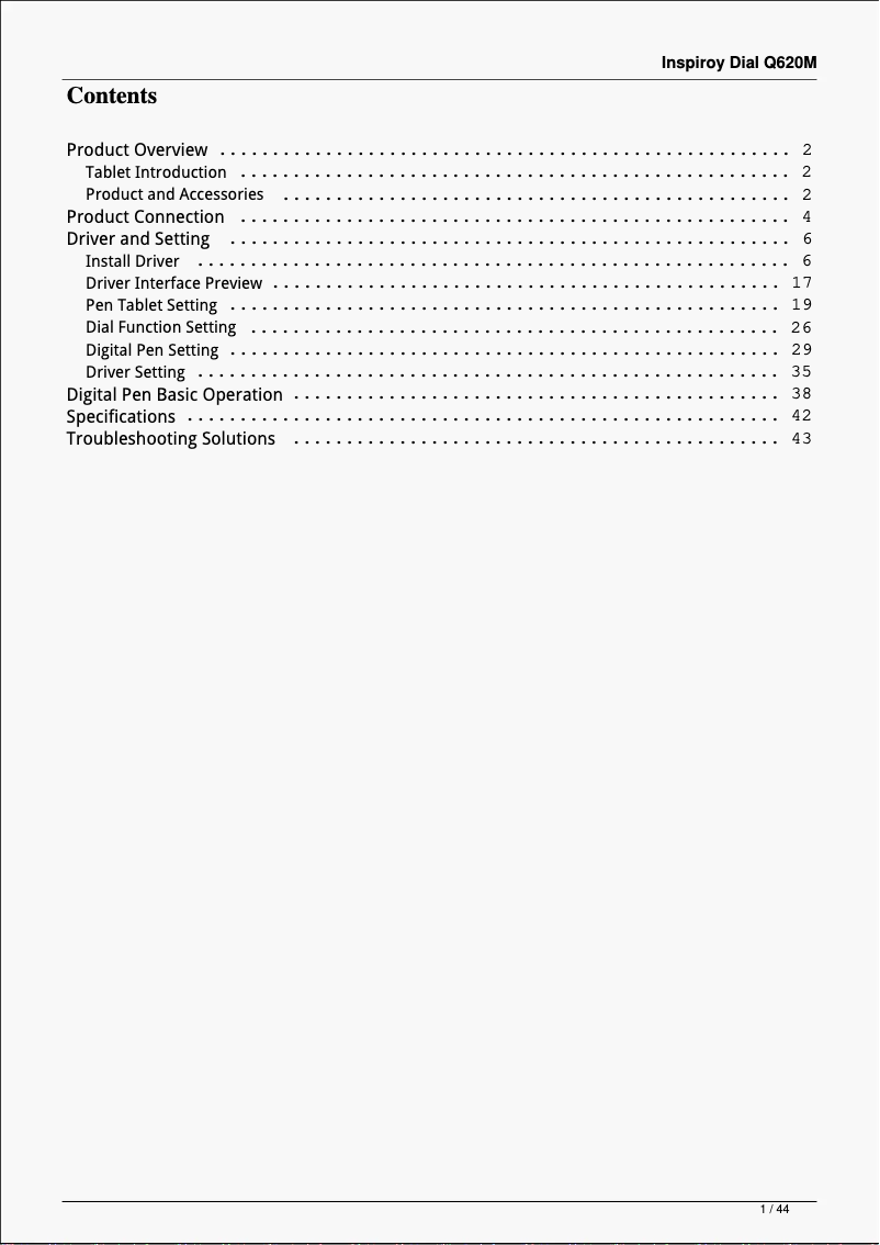 Page 1 de la notice Manuel utilisateur Huion Inspiroy Dial