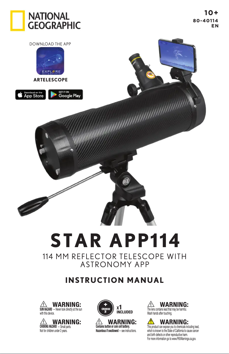 Page n°1 - Manuel utilisateur National Geographic 80-40114