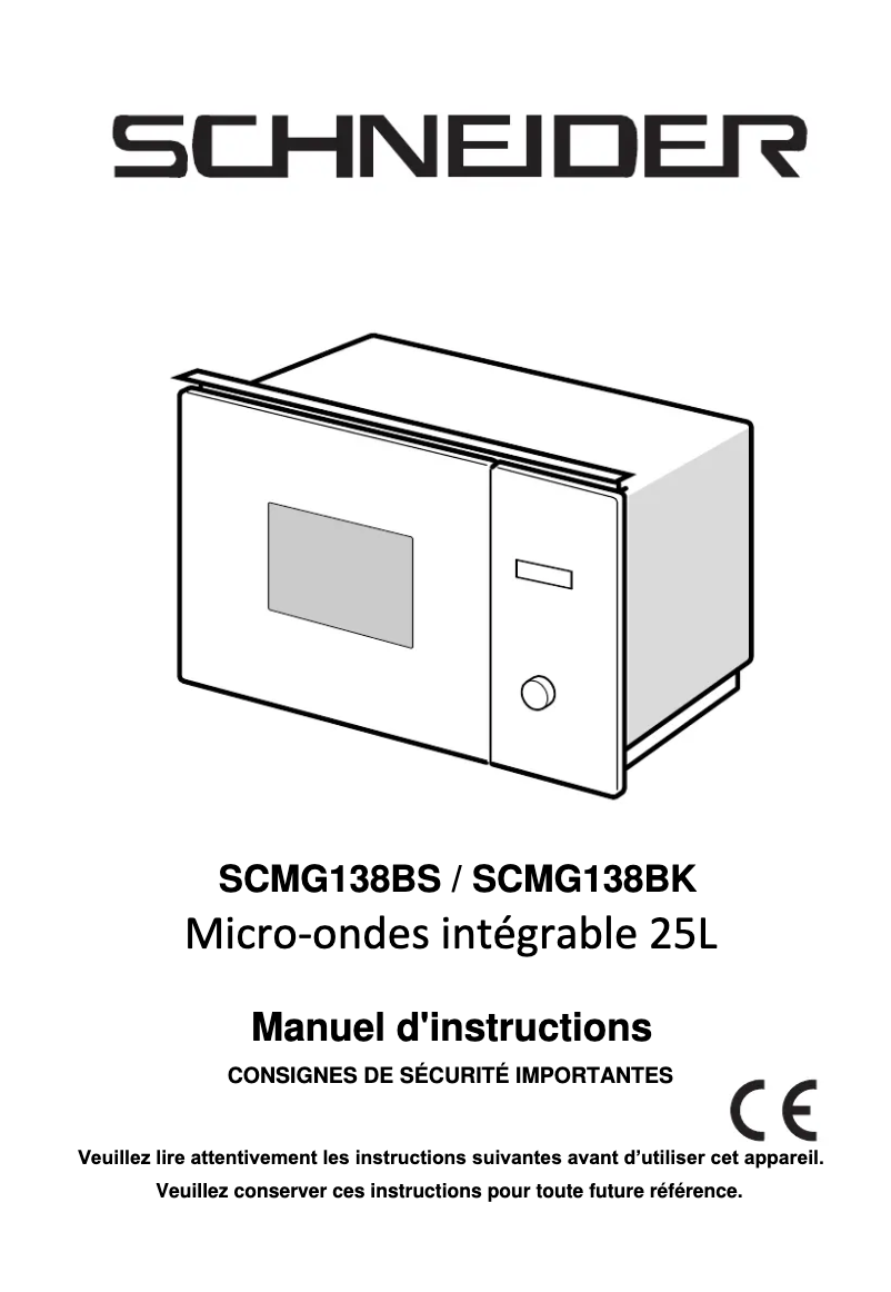 Image de la première page du manuel de l'appareil SCMG138BK
