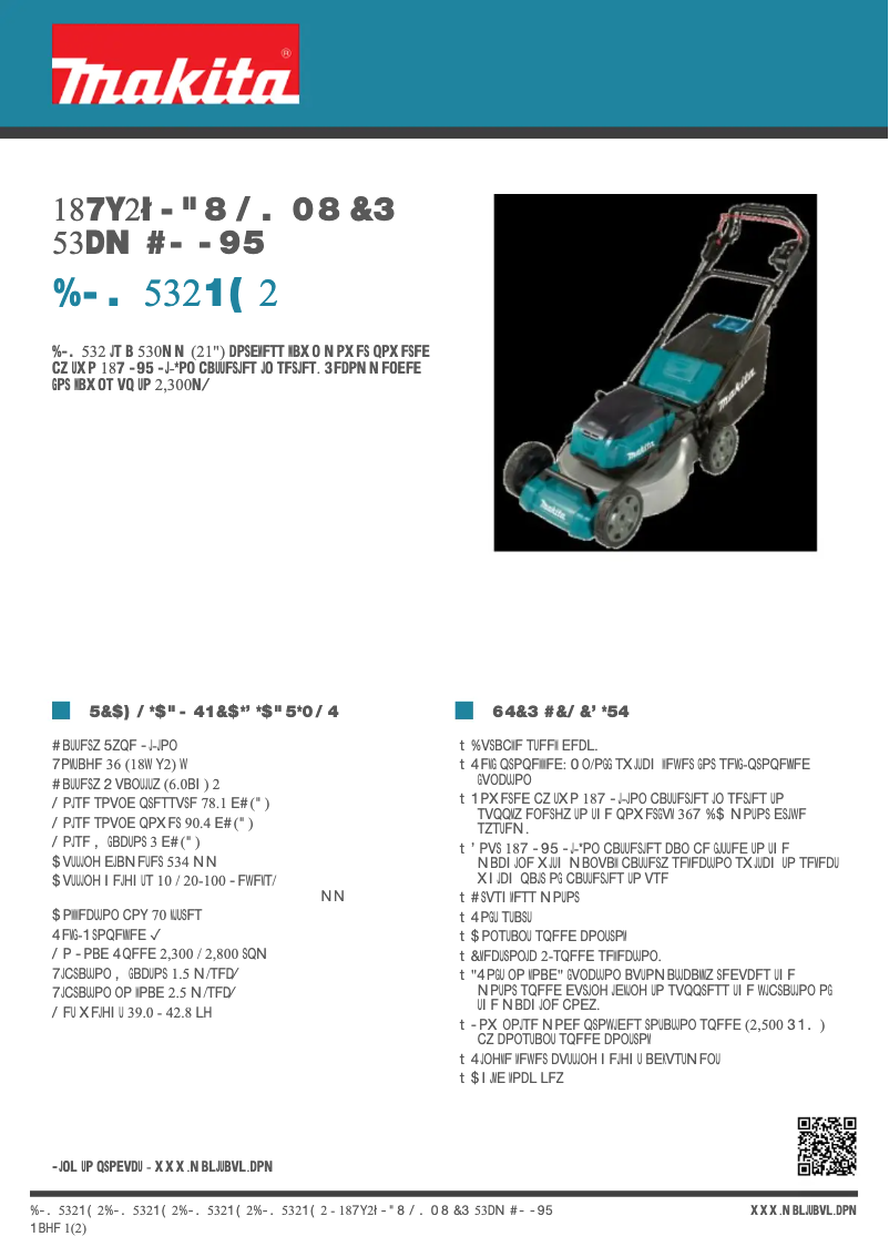 Page n°1 - Fiche technique Makita DLM532PG2