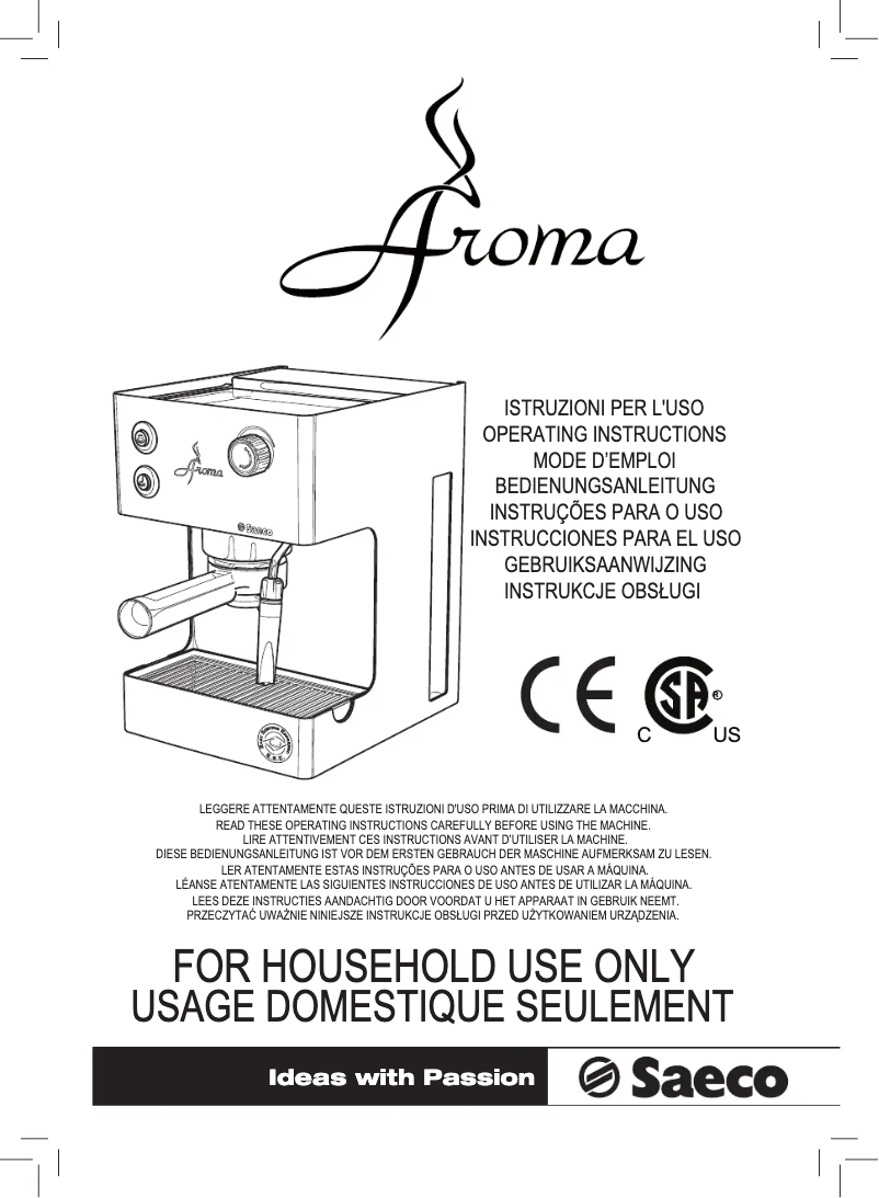 Página 1 del manual Manual de usuario Philips Saeco Aroma Restyle