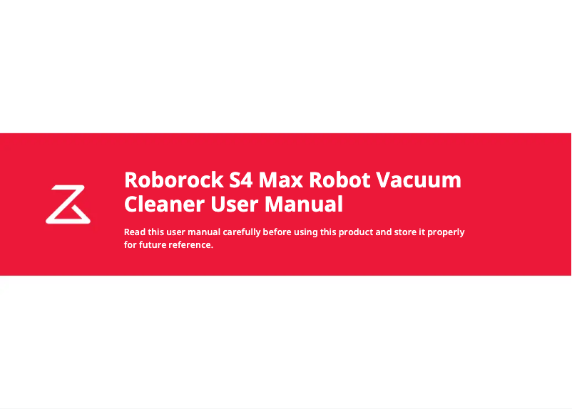 Page n°1 - Manuel utilisateur Roborock S4 Max