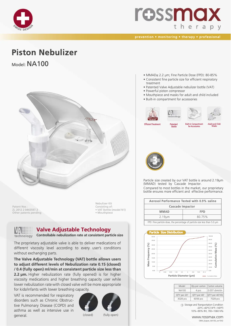 Page 1 de la notice Brochure Rossmax NA100