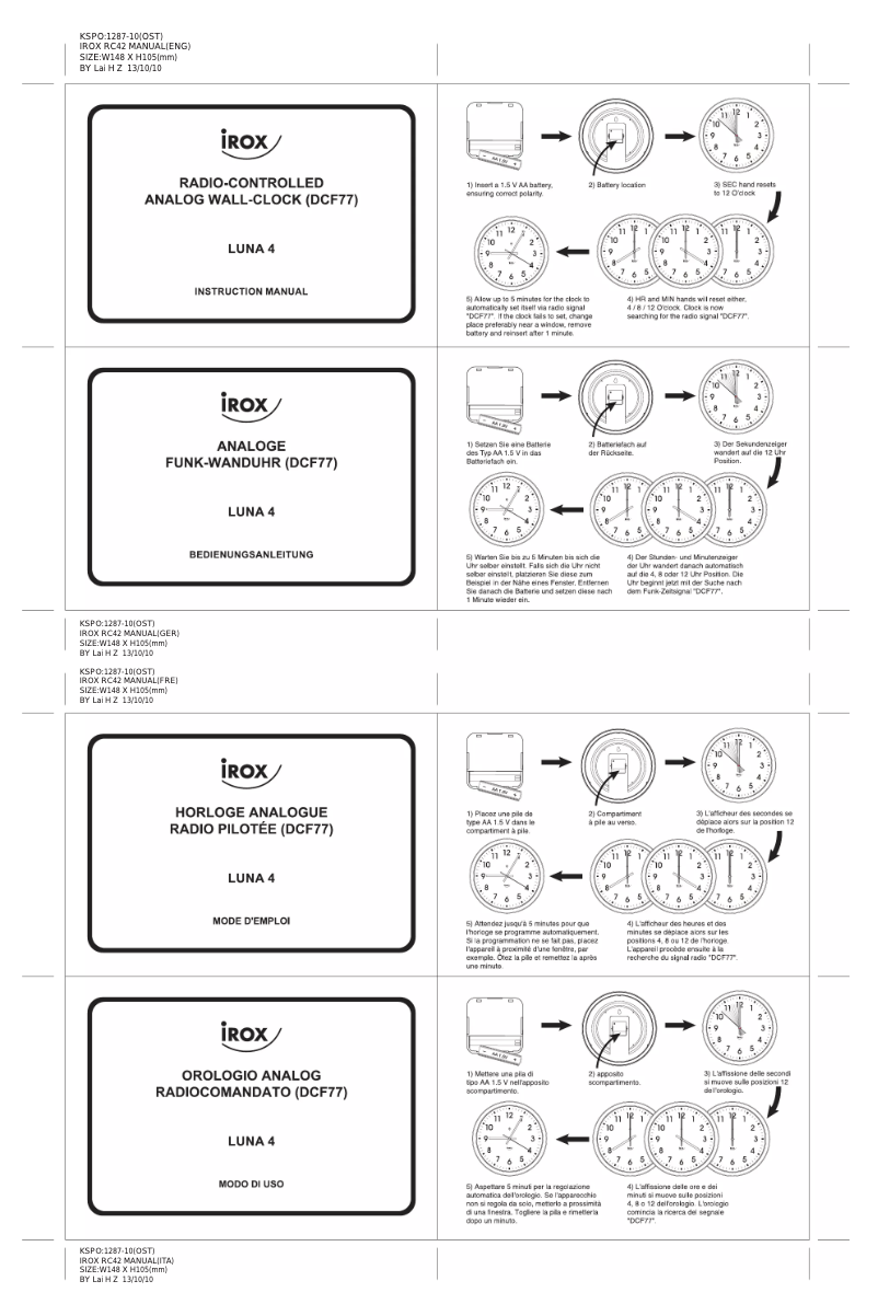 Page n°1 - Manuel utilisateur Irox Luna 4