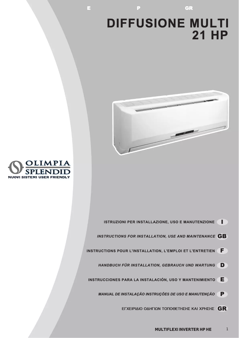 Página 1 del manual Manual de usuario Olimpia Splendid OS-SEMMH09EI