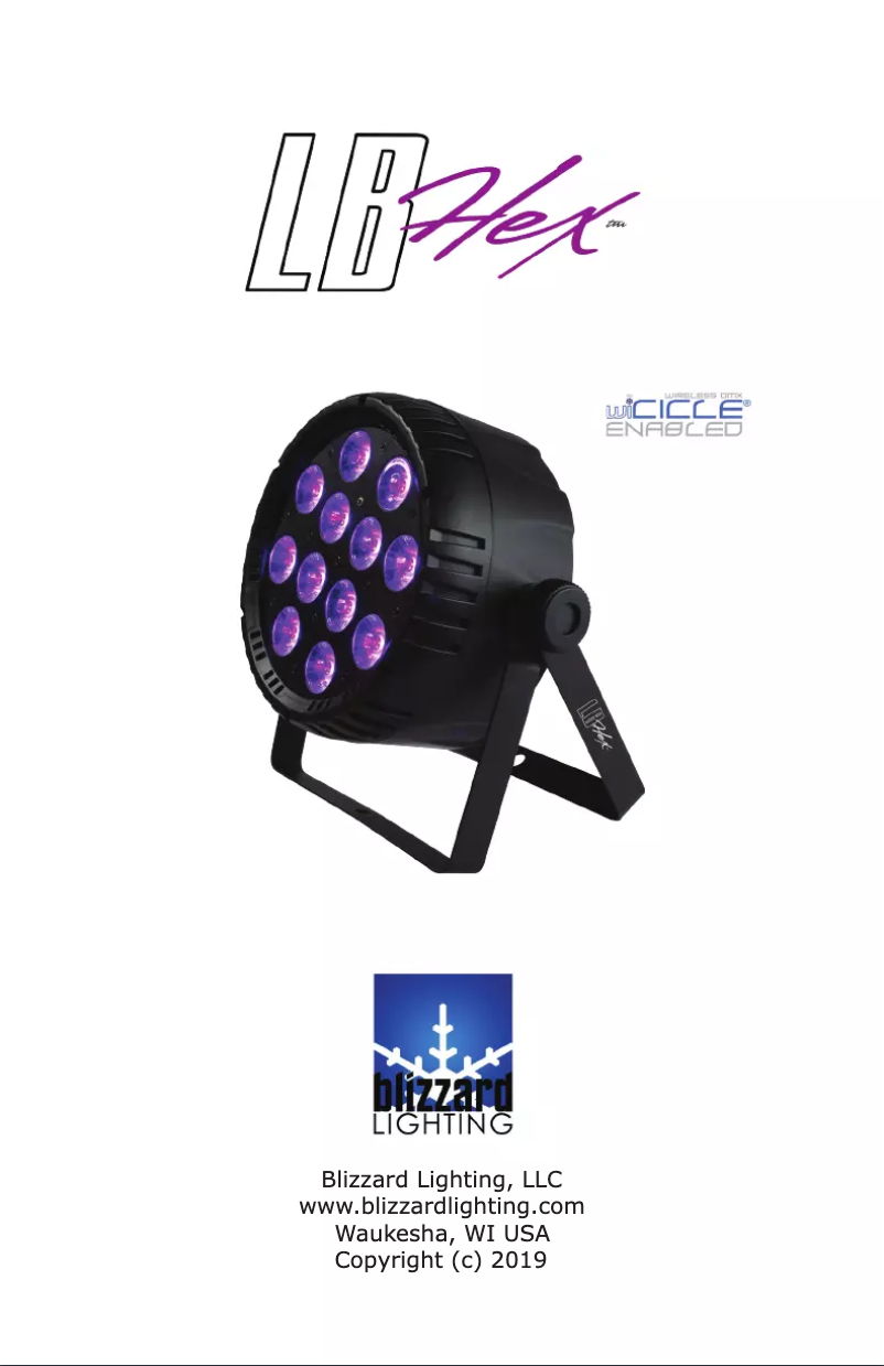 Image de la première page du manuel de l'appareil LB PAR Hex