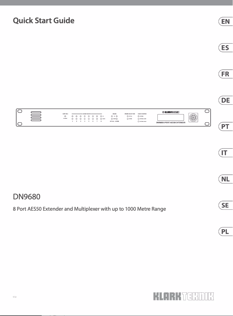 Page n°1 - Guide de démarrage rapide Klark Teknik DN9680