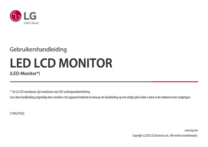 Image de la première page du manuel de l'appareil Libero 27BQ70C