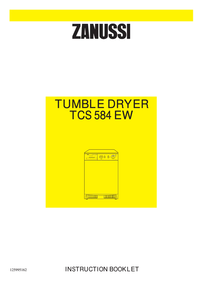 Page n°1 - Manuel utilisateur Zanussi TCS 584 EW