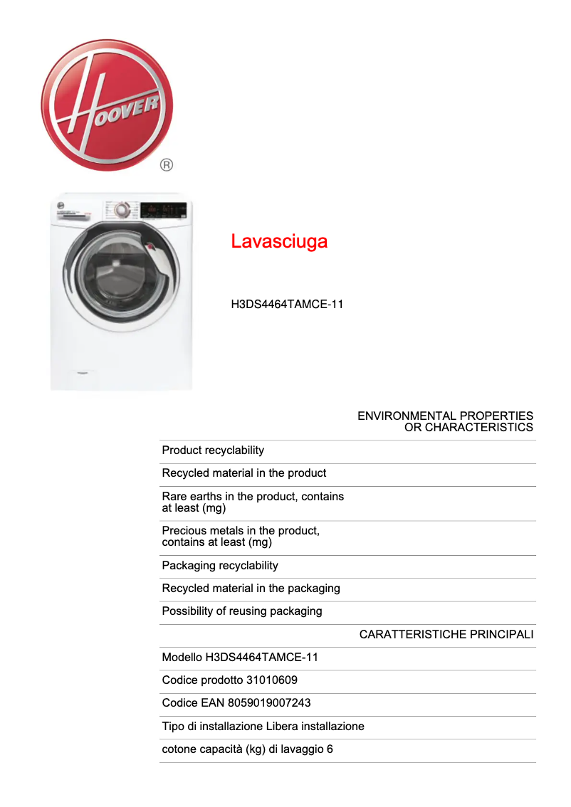 Image de la première page du manuel de l'appareil H3DS4464TAMCE-11
