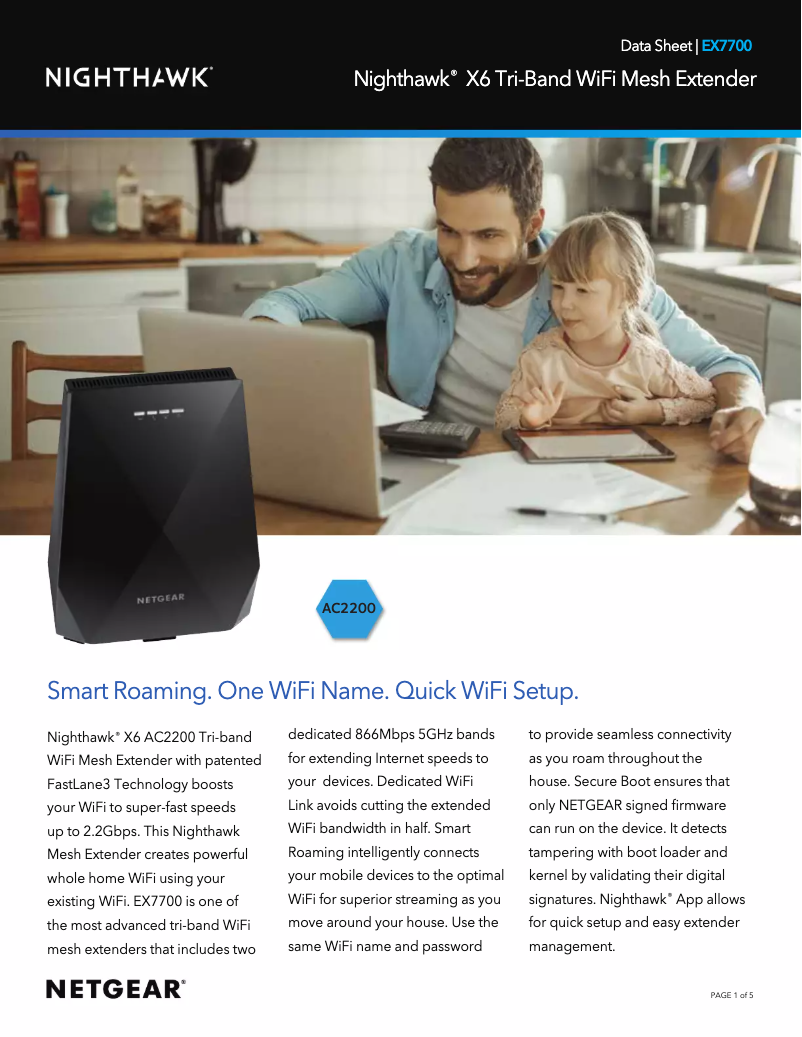 Page n°1 - Fiche technique Netgear Nighthawk X6 EX7700