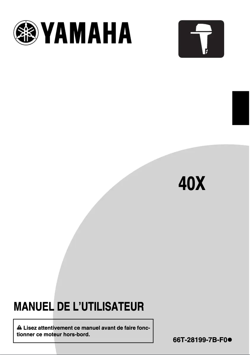 Image de la première page du manuel de l'appareil 40X (2014)