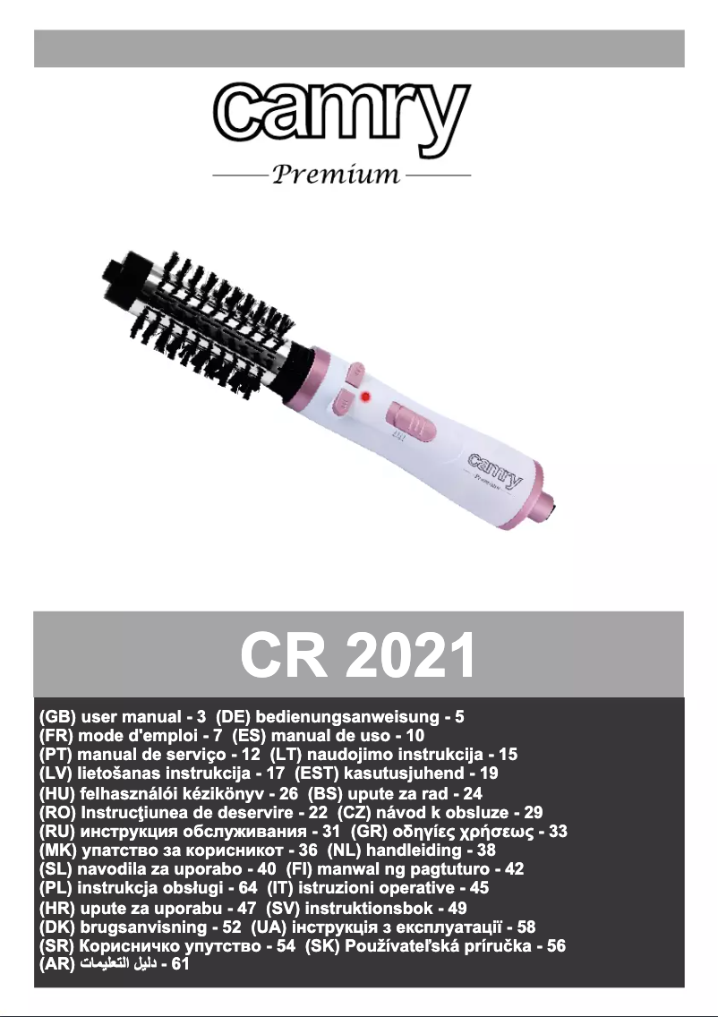 Página 1 del manual Manual de usuario Camry CR 2021
