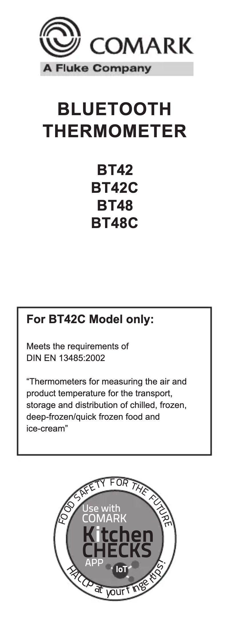 Page n°1 - Manuel utilisateur Comark BT48C