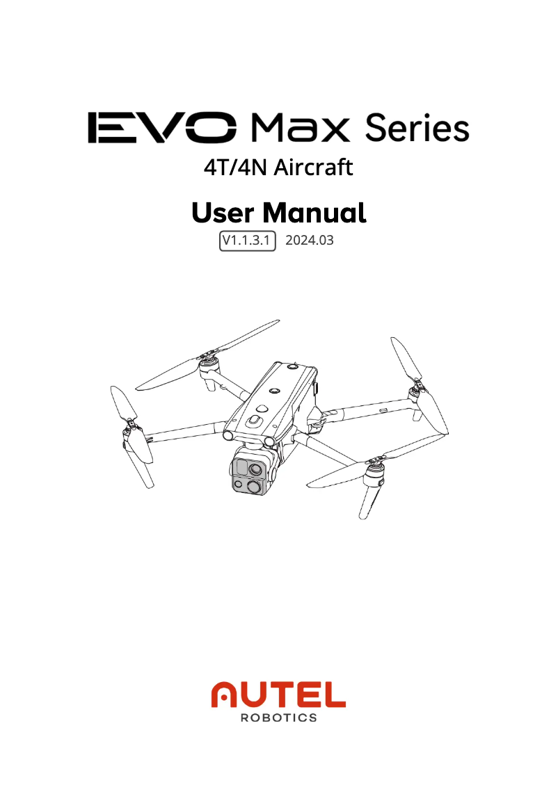 Page 1 de la notice Manuel utilisateur Autel EVO Max 4N