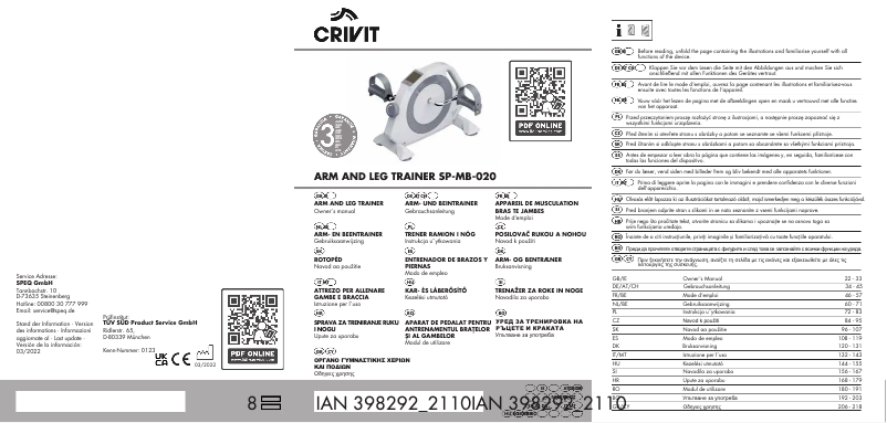 Page n°1 - Manuel utilisateur Crivit IAN 285681