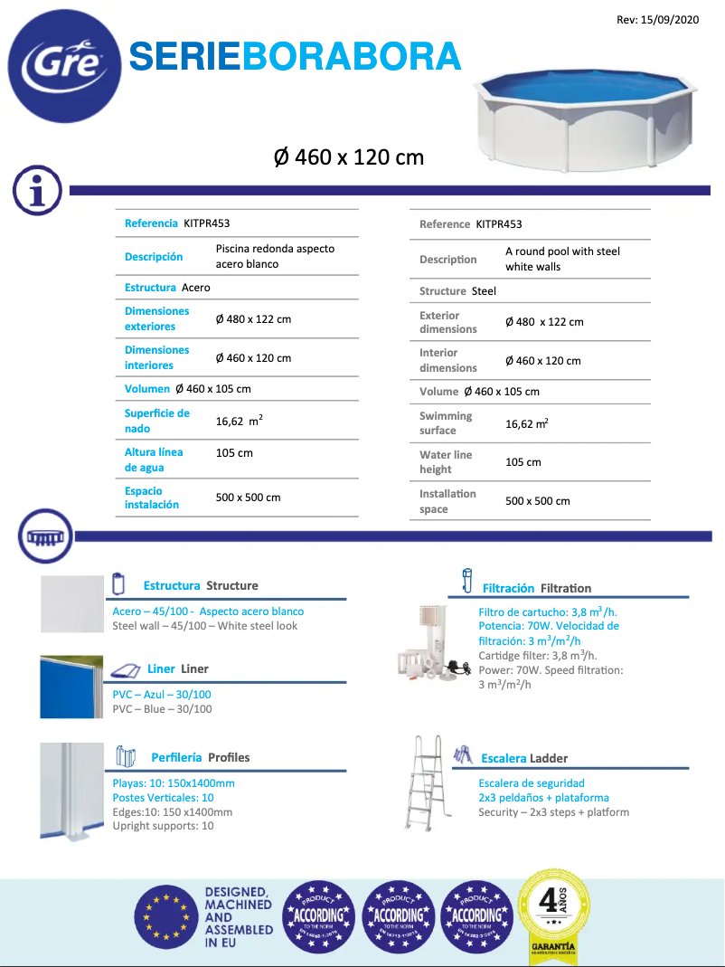 Page n°1 - Fiche technique Gre KITPR453