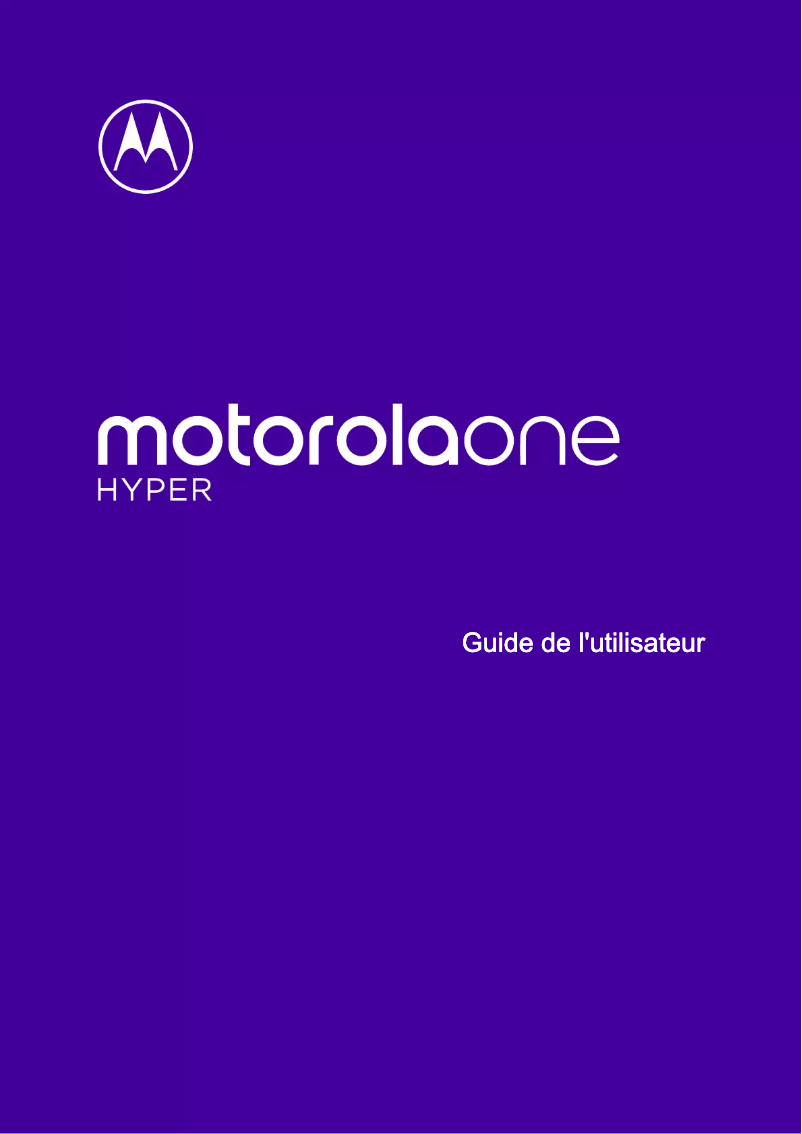 Page 1 de la notice Manuel utilisateur Motorola one hyper
