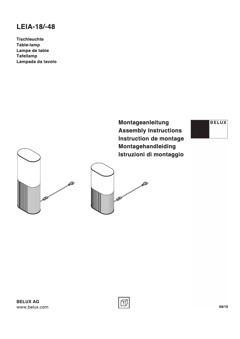 Page n°1 - Manuel utilisateur Belux LEIA 18