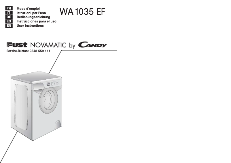 Image de la première page du manuel de l'appareil WA 1035 EF