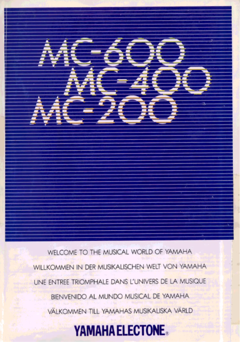Page n°1 - Manuel utilisateur Yamaha Electone MC-600