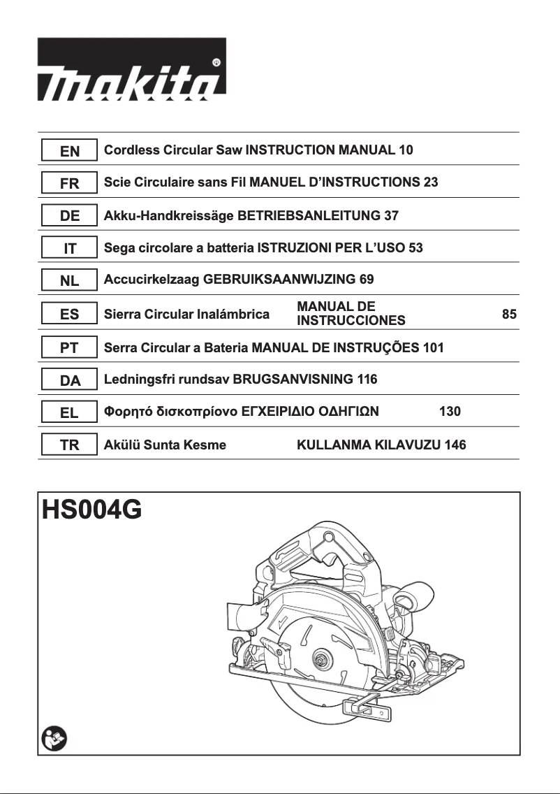 Page n°1 - Manuel utilisateur Makita HS004GD103