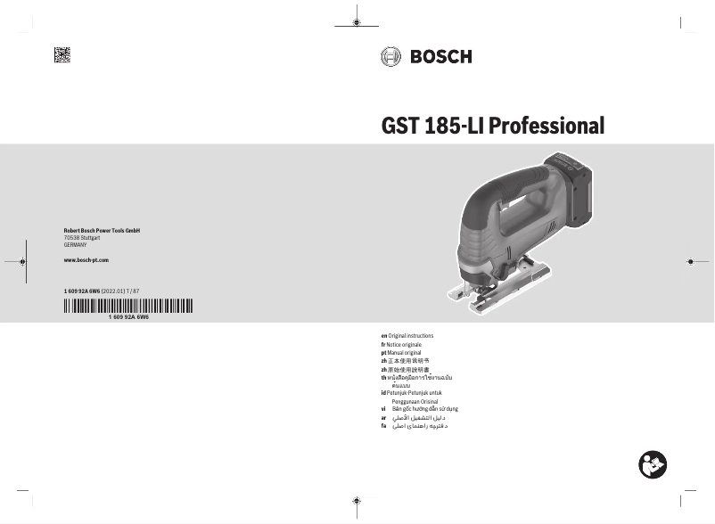 Page n°1 - Manuel utilisateur Bosch GST 18V-125 B Professional