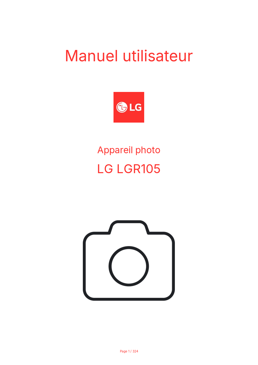 Page n°1 - Manuel utilisateur LG LGR105