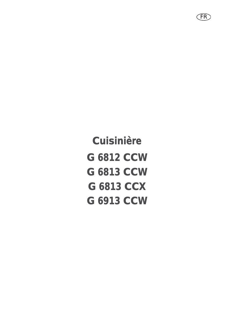 Page n°1 - Manuel utilisateur Arthur Martin-Electrolux G6812CCW