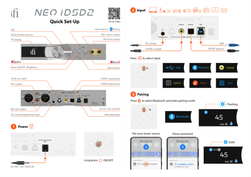 Page 1 de la notice Guide de démarrage rapide iFi Audio NEO iDSD 2