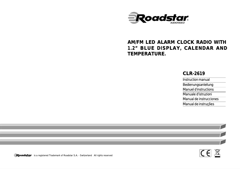 Page 1 de la notice Manuel utilisateur Roadstar CLR-2619