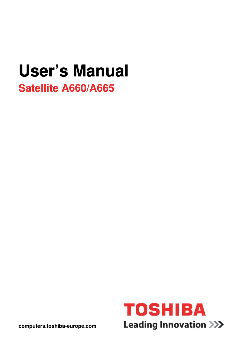 Page 1 de la notice Manuel utilisateur Toshiba Satellite A660D