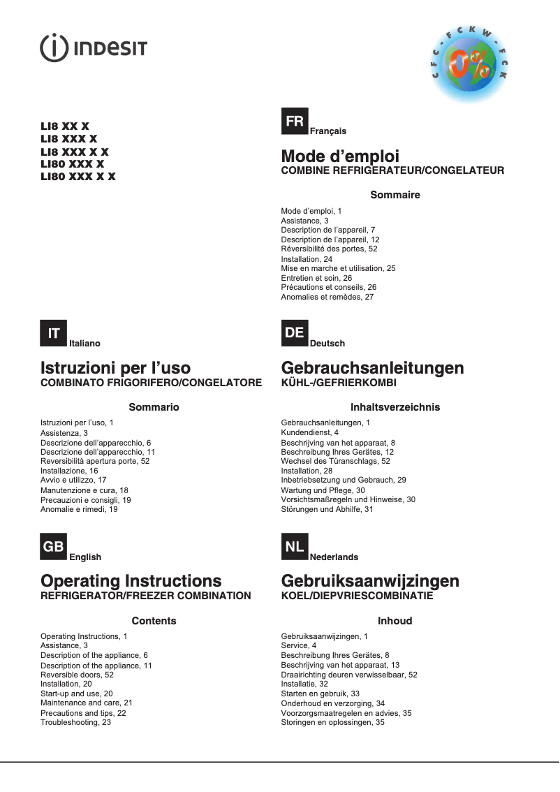 Page 1 de la notice Mode d'emploi Indesit LI8 FF2 W