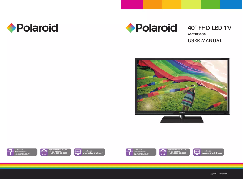 Page 1 de la notice Manuel utilisateur Polaroid 40GSR3000