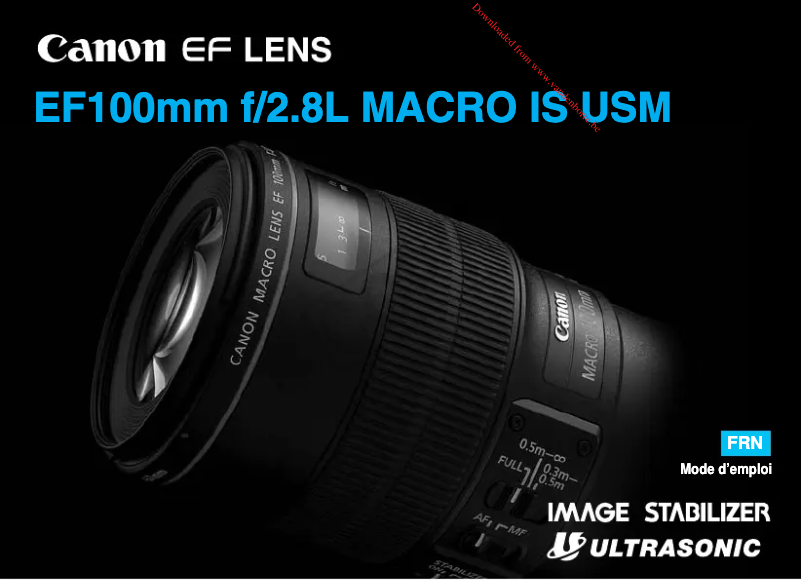 Page 1 de la notice Manuel utilisateur Canon EF 100mm f/2.8L IS USM Macro