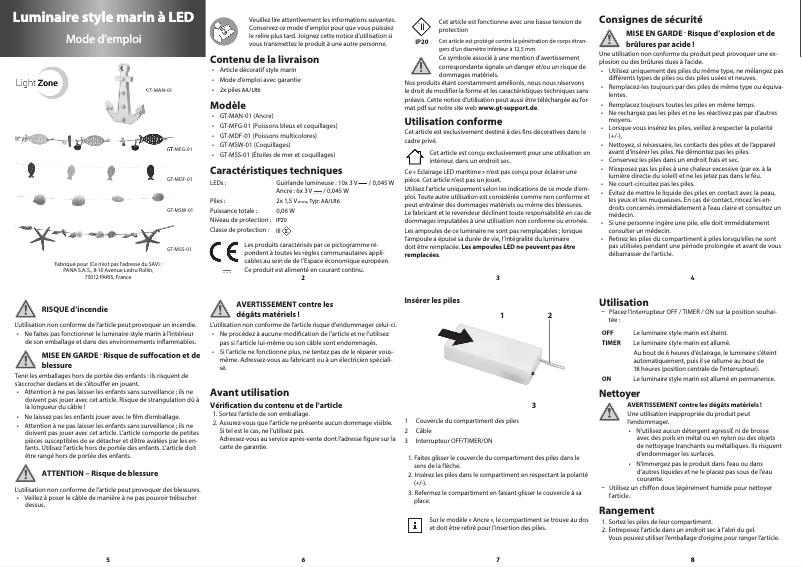 Page n°1 - Manuel utilisateur LightZone GT-MAN-01