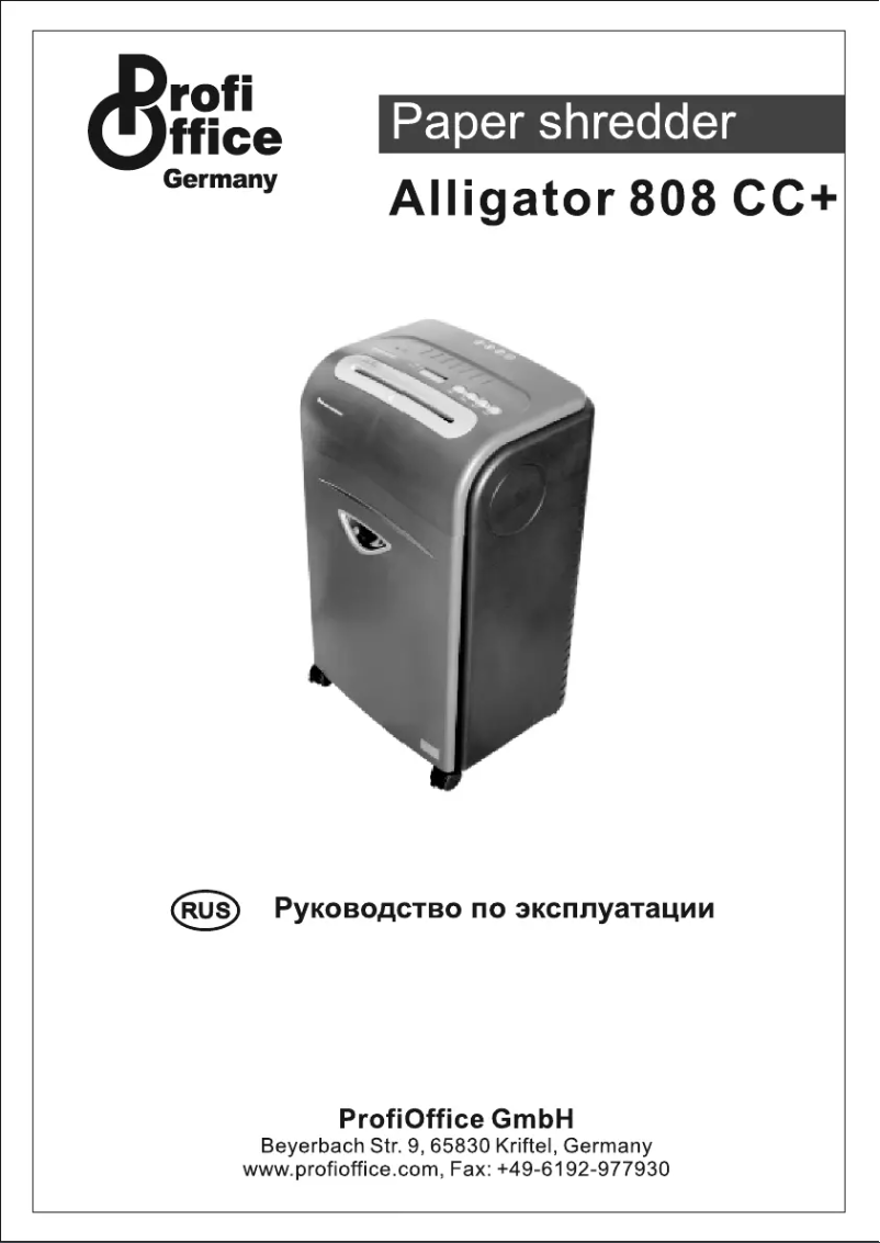 Page 1 of the manual User Manual Profi Office Alligator 808 CC+