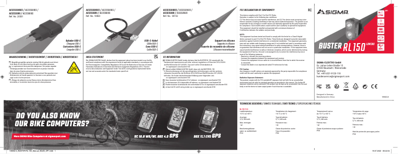 Page 1 de la notice Manuel utilisateur Sigma Buster RL 150