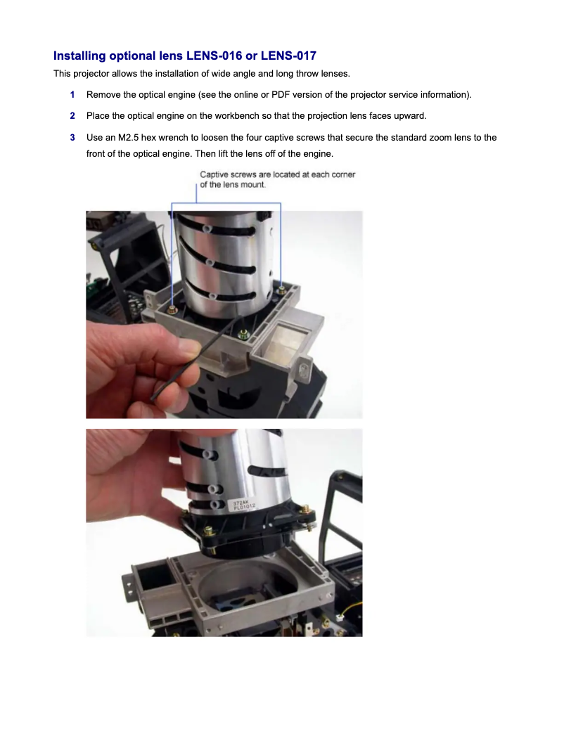Page 1 de la notice Manuel utilisateur InFocus LENS-017