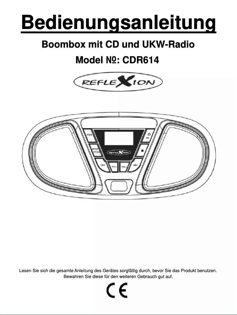 Page 1 de la notice Manuel utilisateur Reflexion CDR614