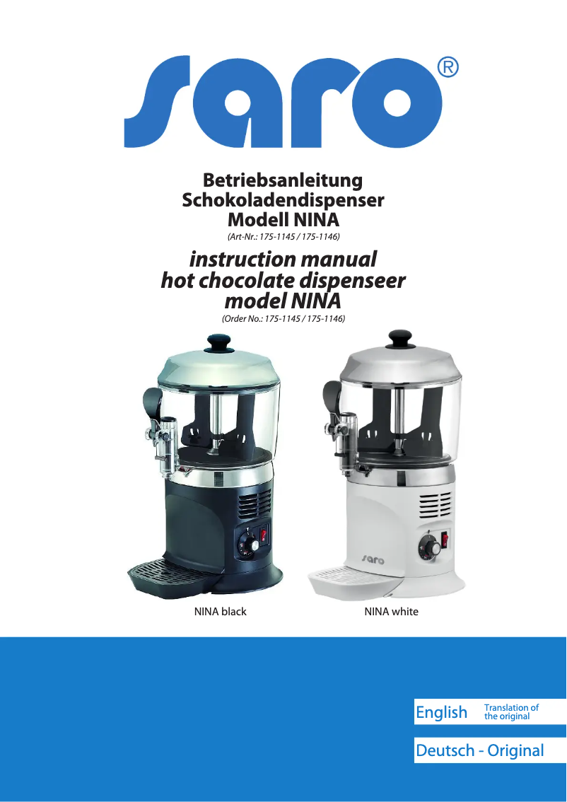 Page n°1 - Manuel utilisateur Saro Nina