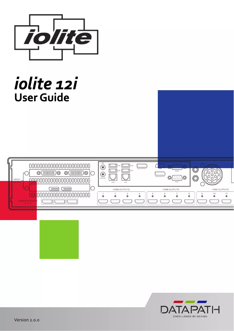 Page n°1 - Manuel utilisateur Datapath iolite 12i