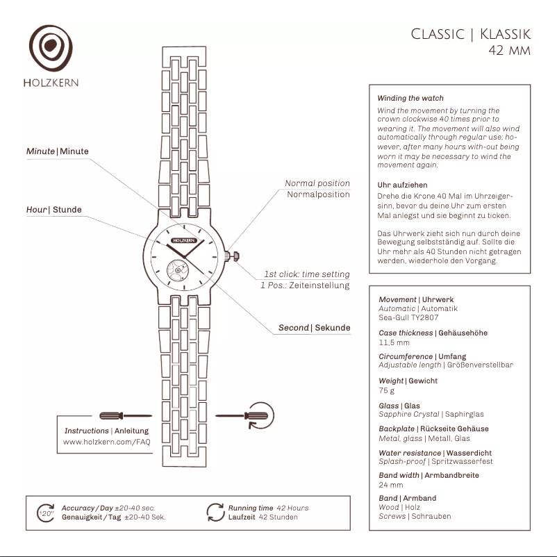 Page 1 de la notice Manuel utilisateur Holzkern Classic