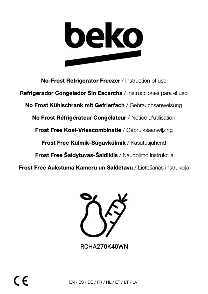 Page 1 de la notice Manuel utilisateur Beko RCHA270K40WN