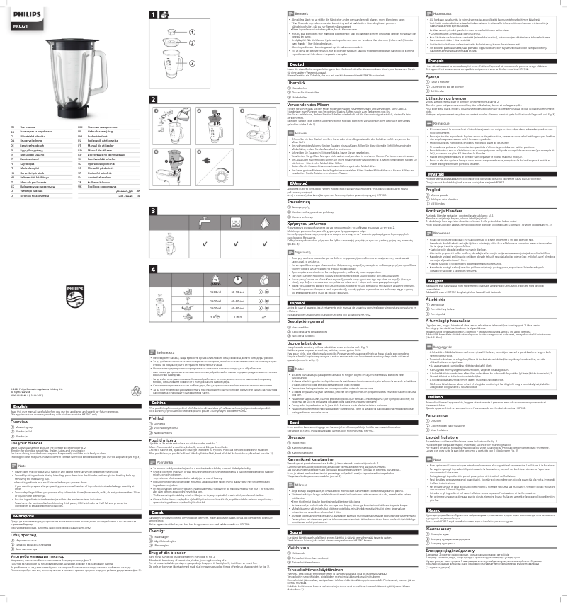 Page n°1 - Manuel utilisateur Philips HR0721