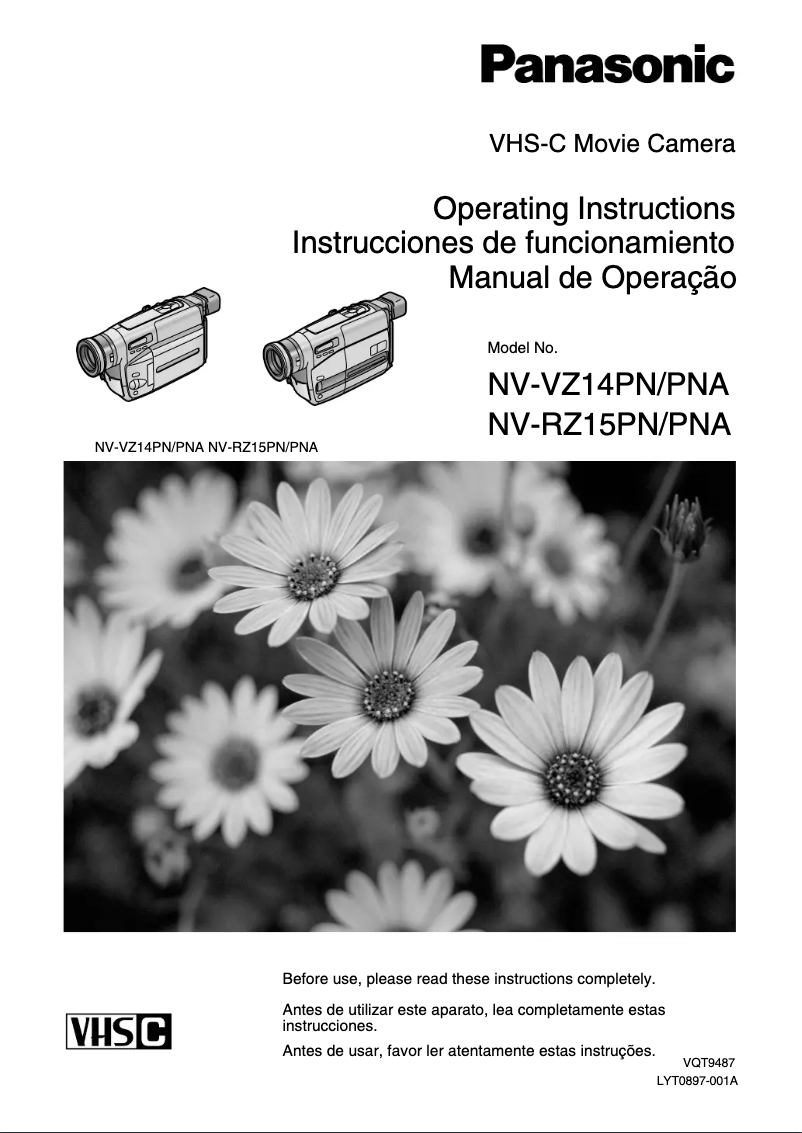 Image de la première page du manuel de l'appareil NV-RZ15PNA