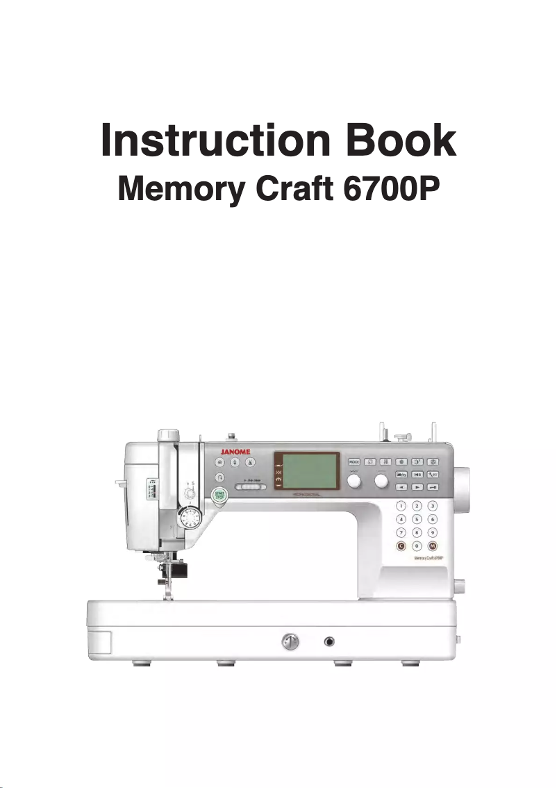 Page 1 de la notice Manuel utilisateur Janome Memory Craft 6700P