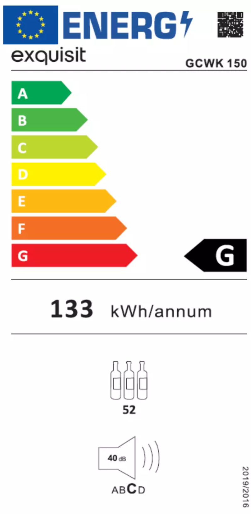 Page 1 de la notice Manuel utilisateur Exquisit GCWK 150