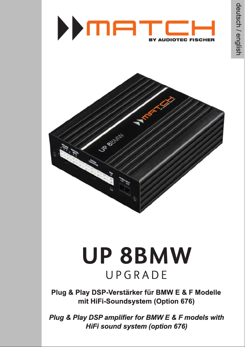 Page n°1 - Manuel utilisateur Match UP 8BMW
