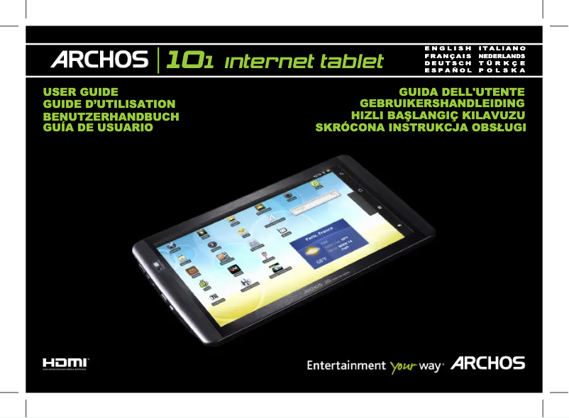 Page 1 de la notice Guide de démarrage rapide Archos Xenon 101